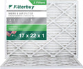 Filterbuy 17x22x1 MERV 8 Pleated HVAC AC Furnace Air Filters (2-Pack)