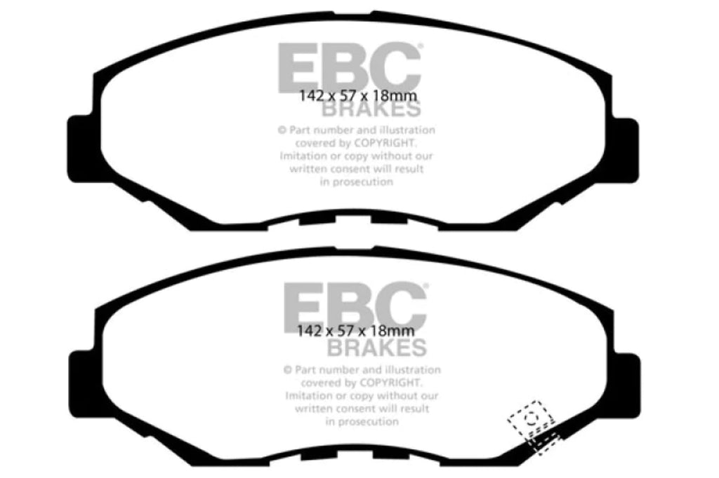 EBC 13-15 Acura ILX 1.5 Hybrid Ultimax2 Front Brake Pads Fits select: 2012-2021 HONDA CIVIC, 2012-2016 HONDA CR-V