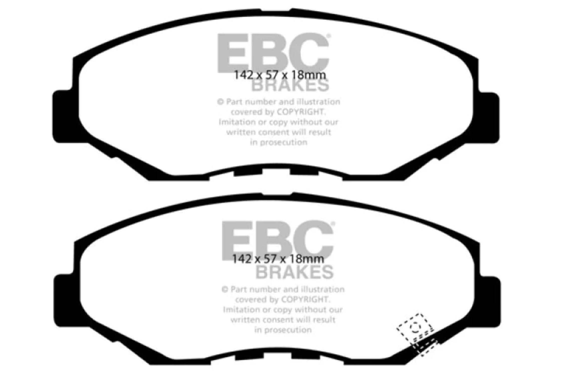 EBC 13-15 Acura ILX 1.5 Hybrid Ultimax2 Front Brake Pads Fits select: 2012-2021 HONDA CIVIC, 2012-2016 HONDA CR-V