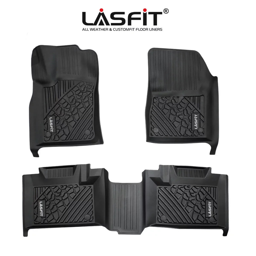 Lasfit Car Floor Liners for 2016-2021 Jeep Grand Cherokee (NOT Jeep Cherokee ) & Jeep Grand Cherokee WK 2022, All Weather TPE Vehicle Floor Mats Set, 1st and 2nd Row, Fit Bench Seating only, Jet