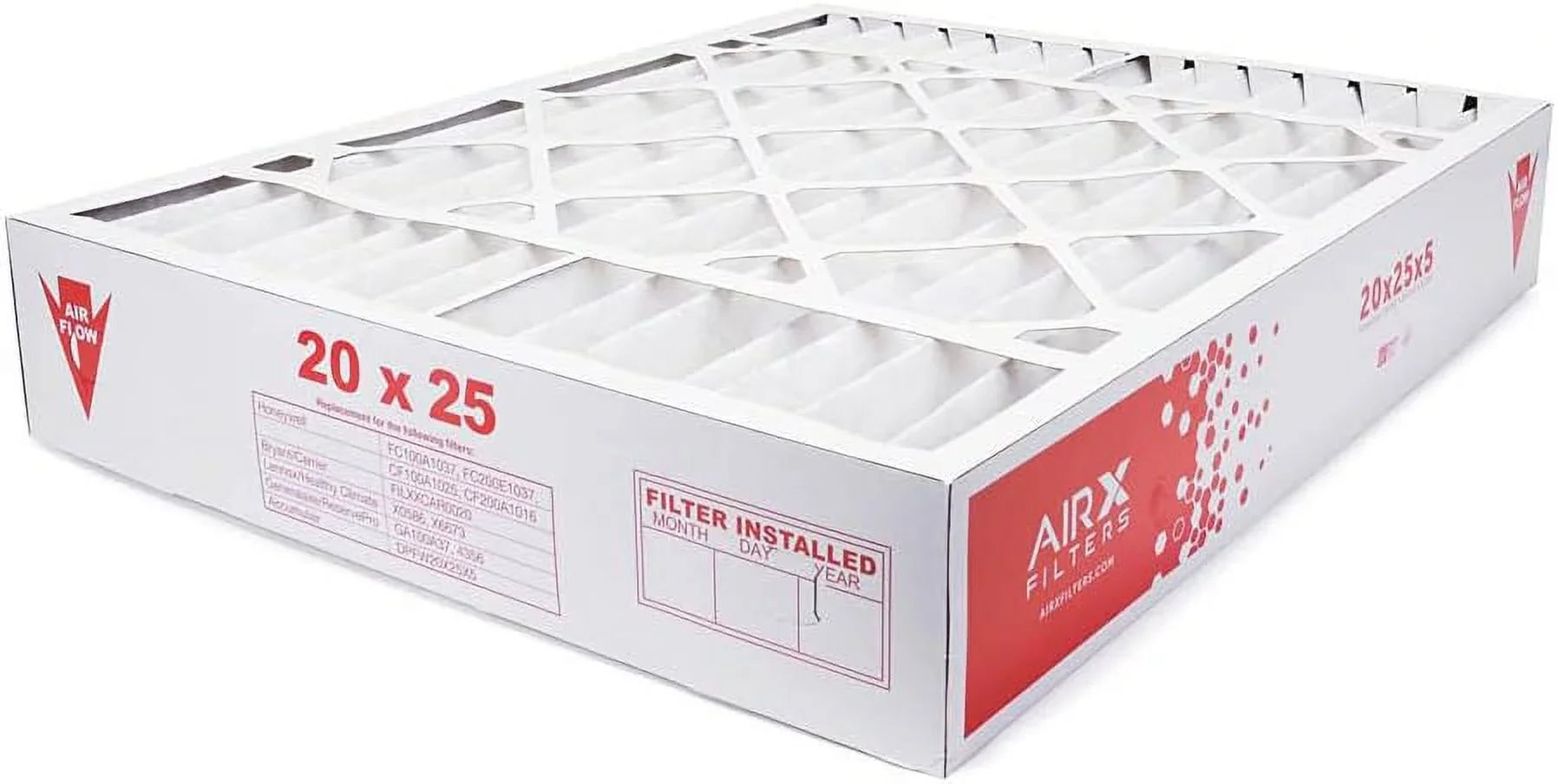 20X25x5 MERV 8 HV Furne Air Filter Replement For HCF20-10 X0586 X6673, Dust 2-Pk, Made In The