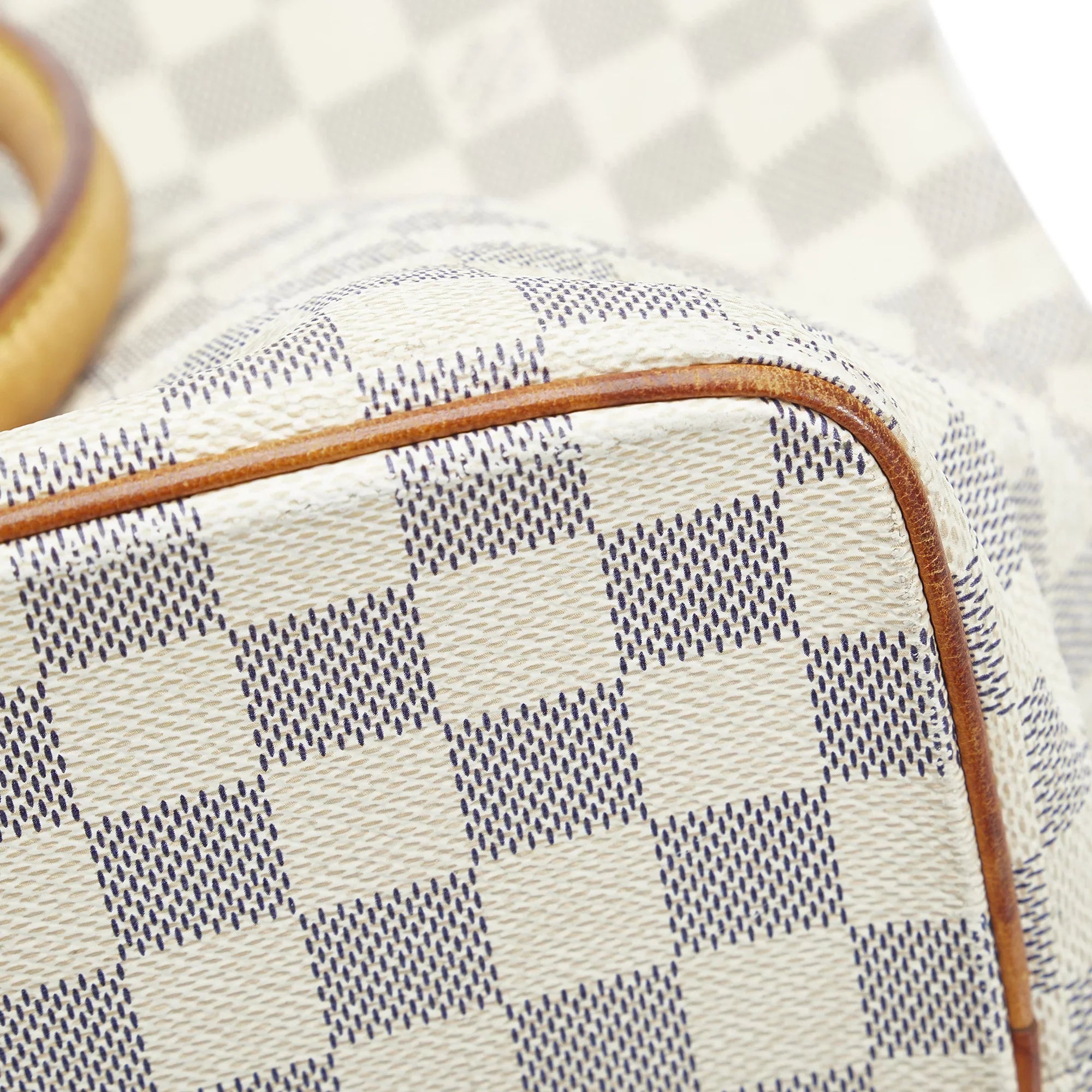 Pre-Owned Authenticated Louis Vuitton Damier Azur Saleya MM Canvas White Tote Bag Unisex (Good)