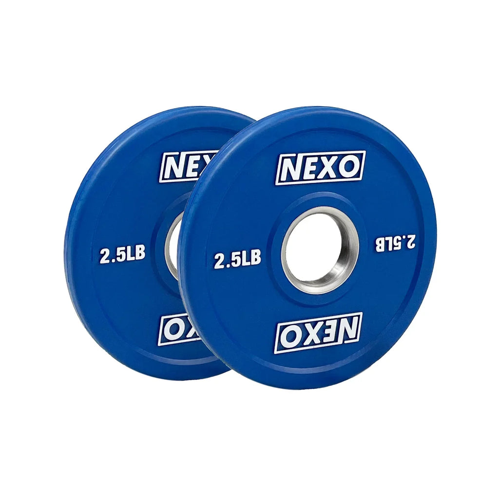 NEXO Color 175LB Rubber Bumper Plate Set - Premium Matte Finish 2x 45LB 2x 25LB 2x 10LB 2x 5LB & 2x 2.5LB Colored Cross Training Mass Plates