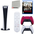 Playstation 5 Digital Version ( PS5 Digital) with Cosmic Red Extra Controller, Media Remote, Call of Duty: Vanguard, Accessory Starter Kit and Microfiber Cleaning Cloth Bundle