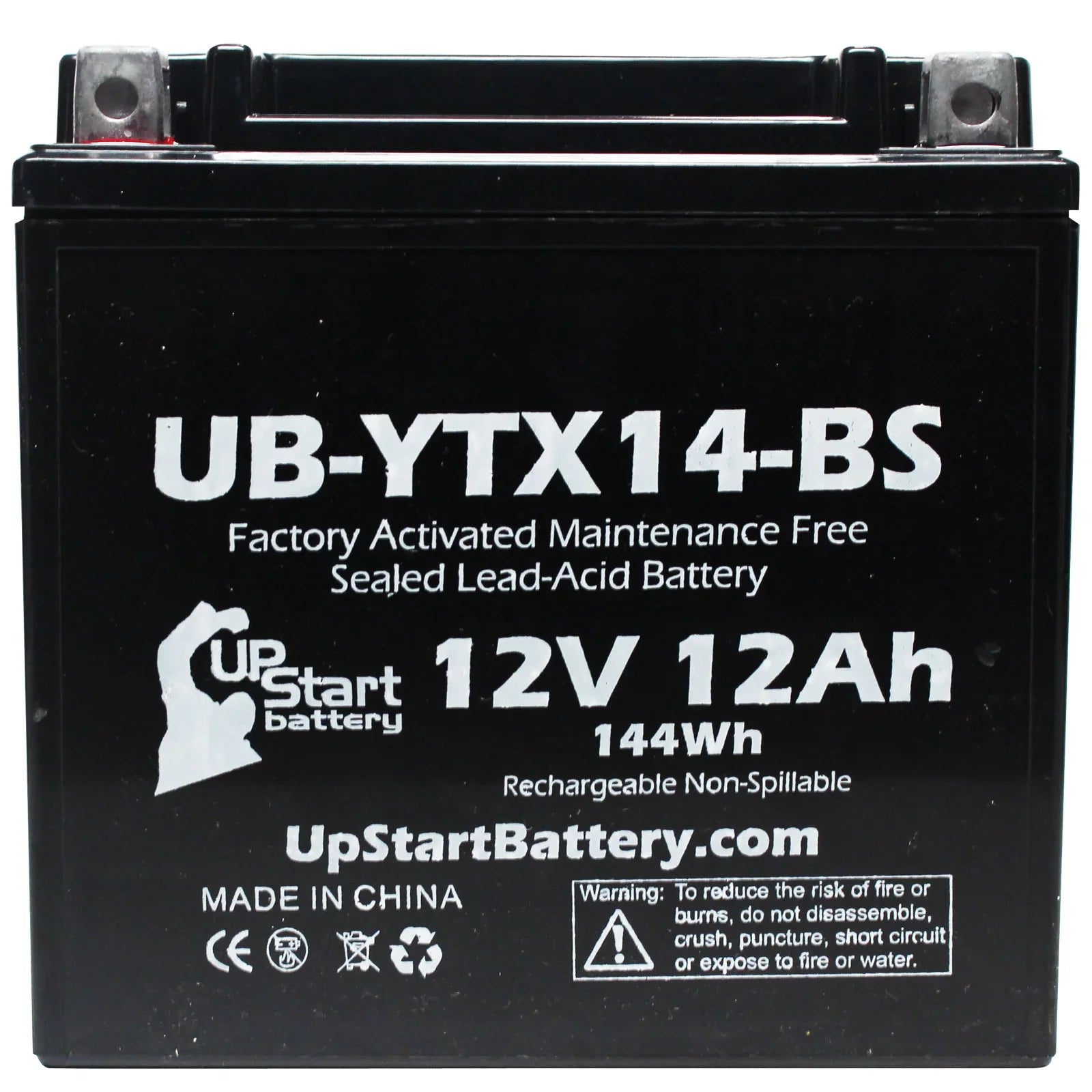 5-Pack UpStart Battery Replacement for 2011 F800ST, GS 800 CC Factory Activated, Maintenance Free, Motorcycle Battery - 12V, 12AH, UB-YTX14-BS