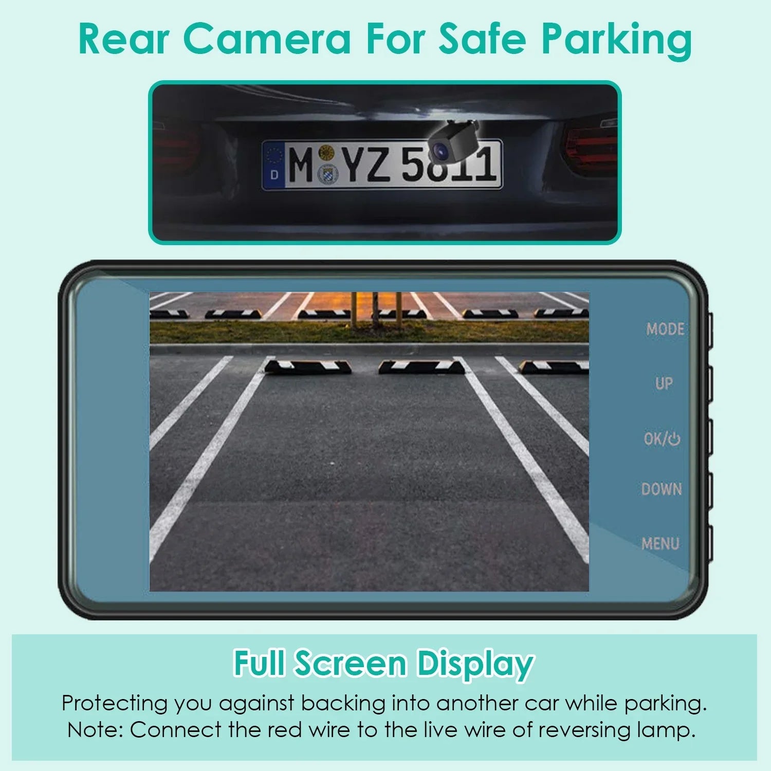 iMounTEK Car Dash Camera with Parking Monitor&G-Sensor, 70° Super Wide Angle,G-Sensor, 4.5" Front and Rear Dual Dash Cam