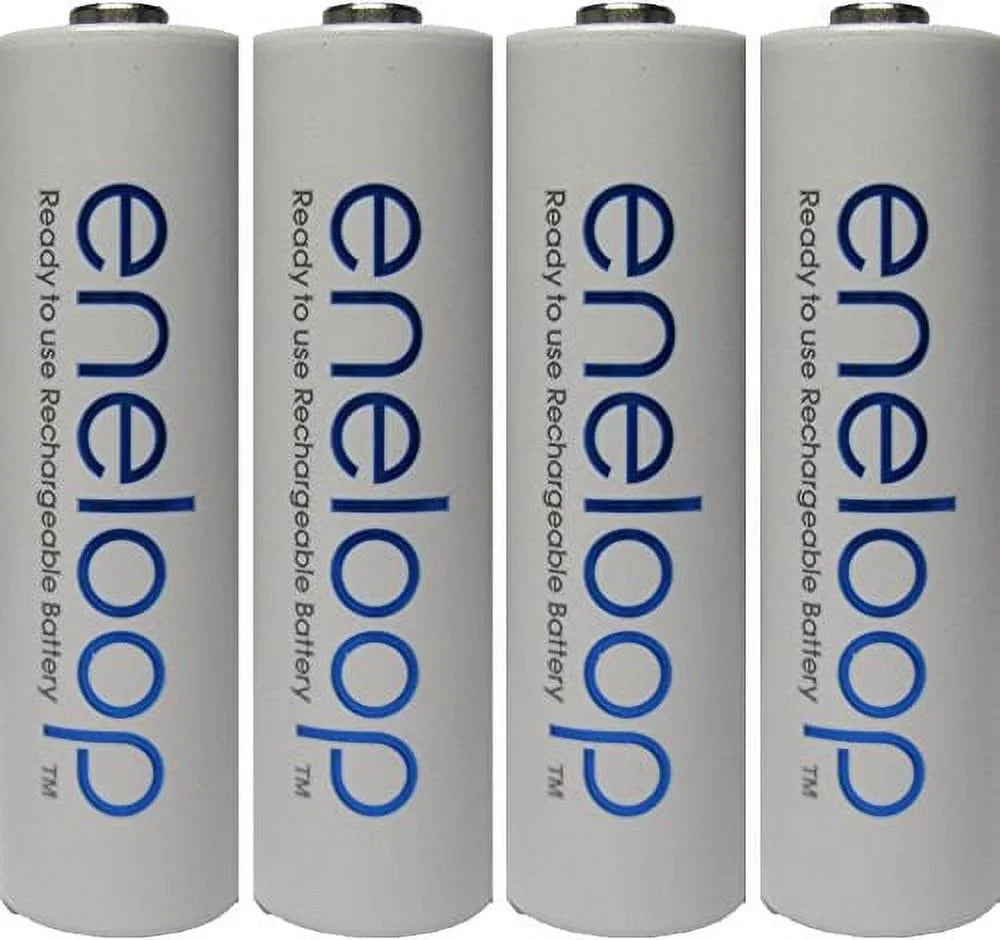 4 Pack Newest Version Eneloop 4th Generation AA NiMH Pre-charged 2100 Times Rechargeable Batteries + Free Battery Holder
