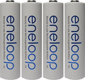 4 Pack Newest Version Eneloop 4th Generation AA NiMH Pre-charged 2100 Times Rechargeable Batteries + Free Battery Holder