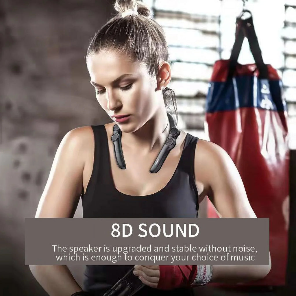 Bluetooth Compatible Speaker Hang Neck Wireless 9d Stereo Bass Portable Wearable Player 85g Mass Light 4 Speakers For Sports - Speakers