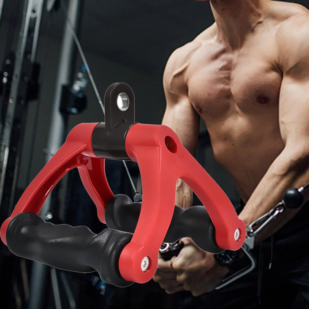 Two D Rowing Handle Cable Attachment Bearing 661 Bar Row Attachment Tricep Rope Pull Down Machine for Fitness, Home ,Gym ,Back Training Red