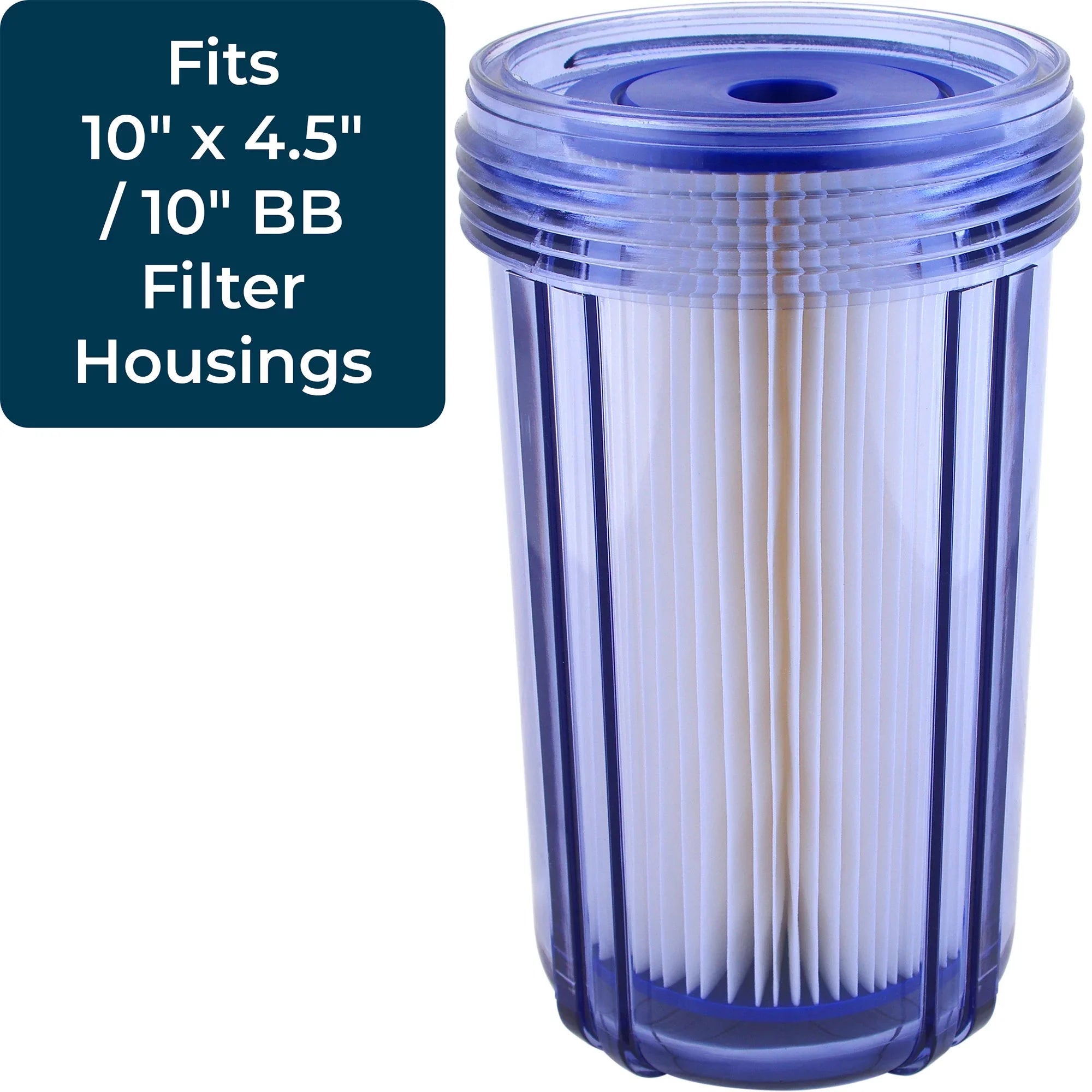 SpiroPure 10 x 4.5" Pleated Polyester Filter Cartridge, 30 Micron (8 Pack)