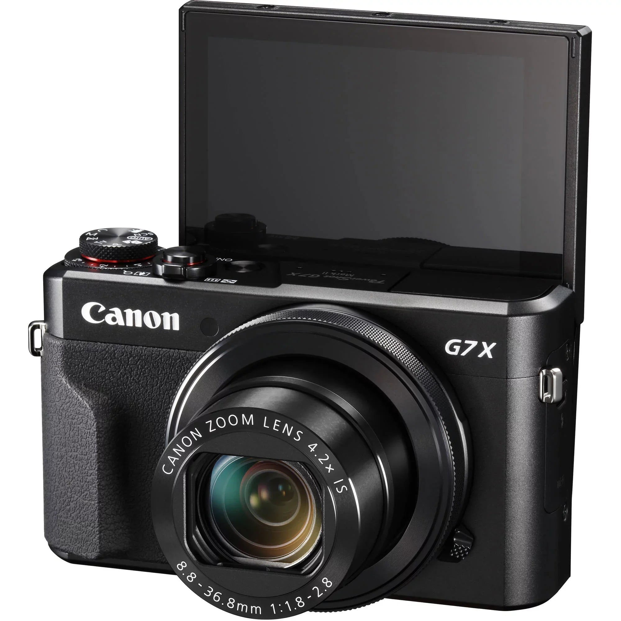 PowerShot G7 X Mark II Digital Camera Ebony with Essential Accessory Bundle - Includes: SanDisk Ultra 64GB SDXC Memory Card, Extended Life Replacement Battery, Tripod, Carrying Case & More
