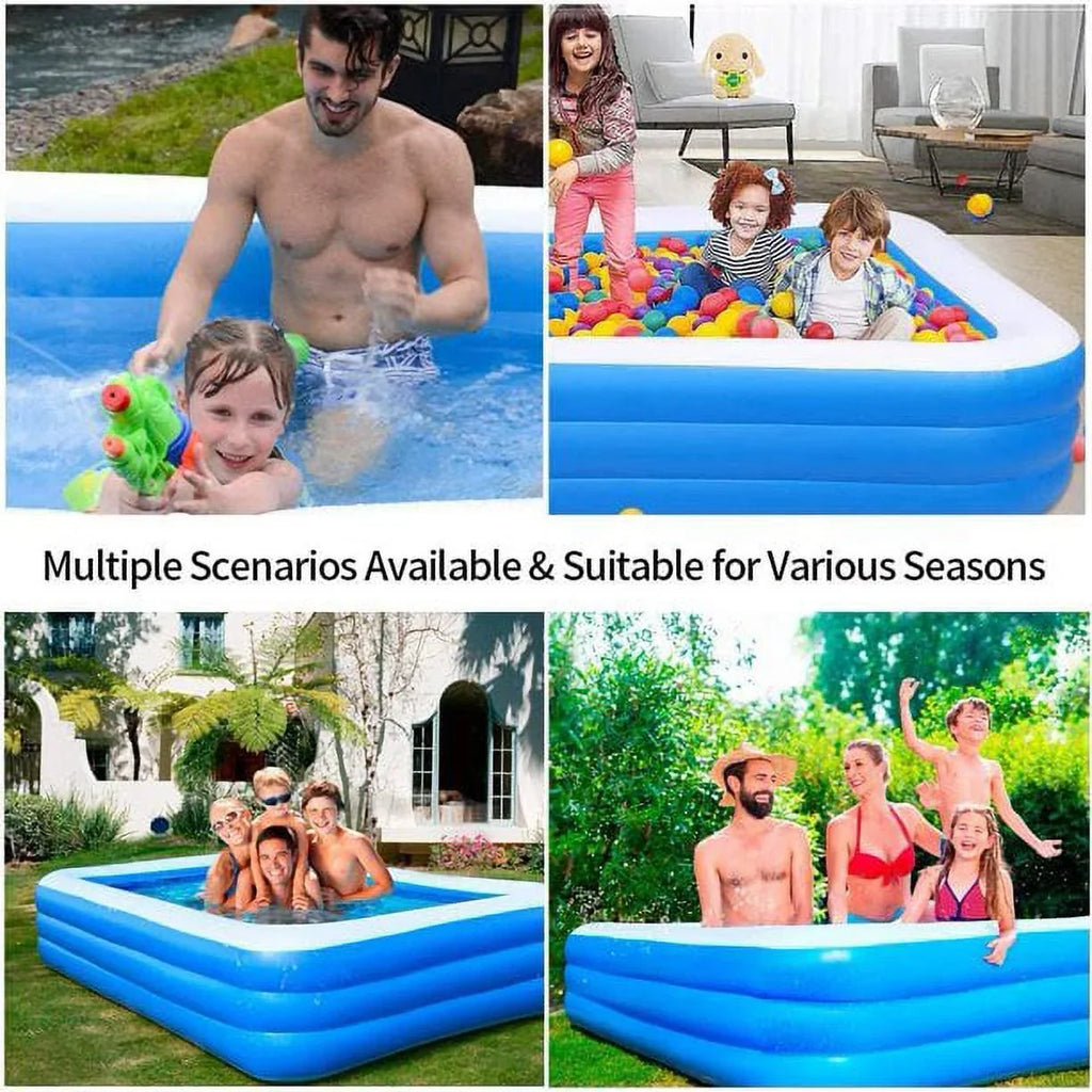OTFitness Packable Inflatable Pools Swimming Pool for Kids and Adults, 120 X 72 X 22 inch Swimming Pool & Ball Pools for Babies, Toddlers, Outdoor, Backyard, Garden, Summer Pool Party