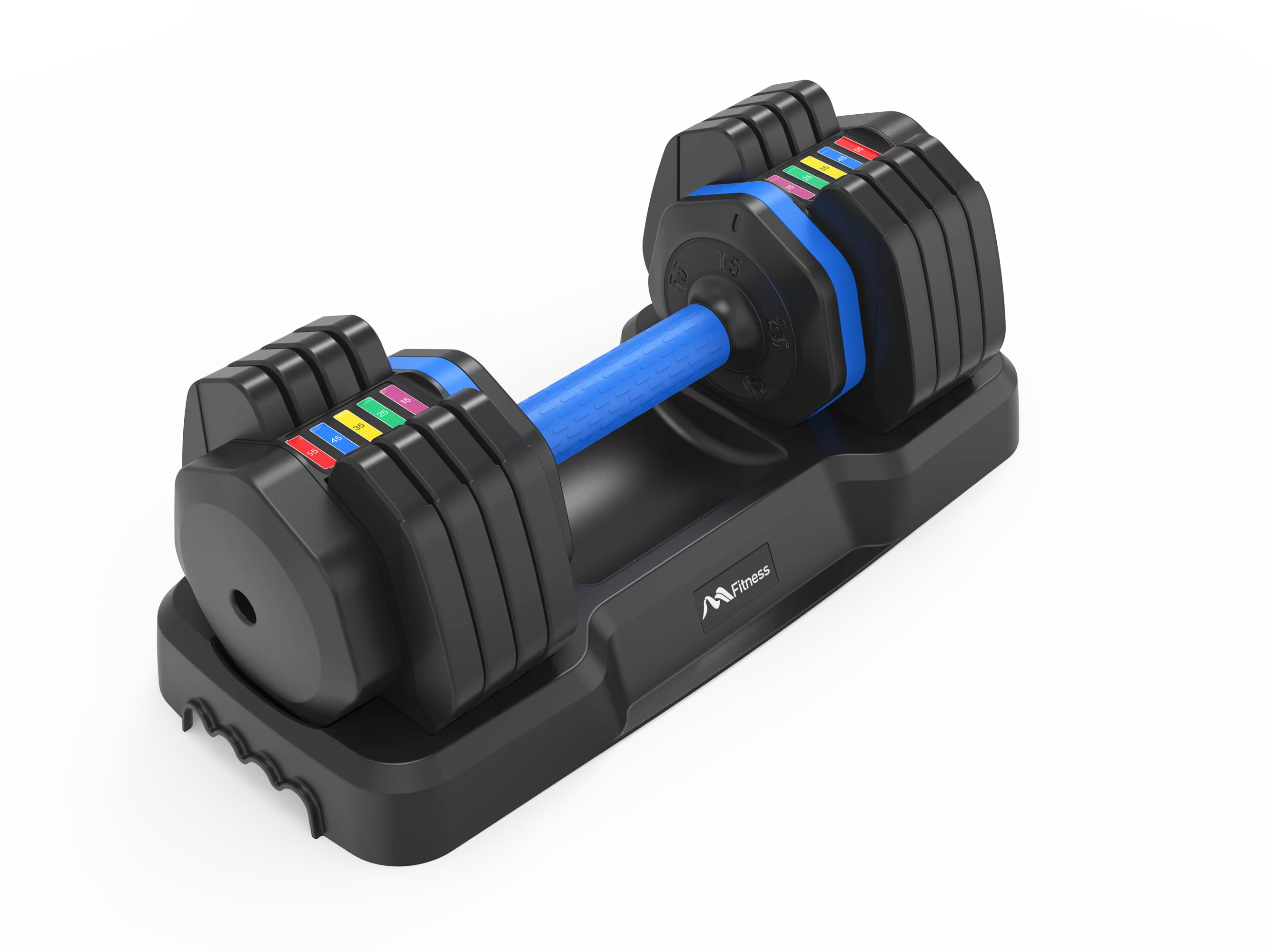 Adjustable Dumbbell - 55lb Single Dumbbell with Anti-Slip Handle, Fast Adjust Mass by Turning Handle with Tray, Exercise Fitness Dumbbell Suitable for Full Body Workout