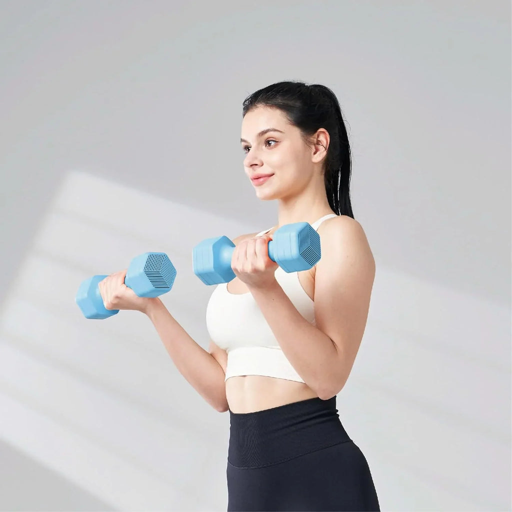 Adjustable Mass Dumbbells Set- A Pair 4lb 6lb 8lb 10lb (2-5lb Each) Free Mass Set for Home Gym Equipment Workouts Strength Training for Women, Men,Teens 3 Colors
