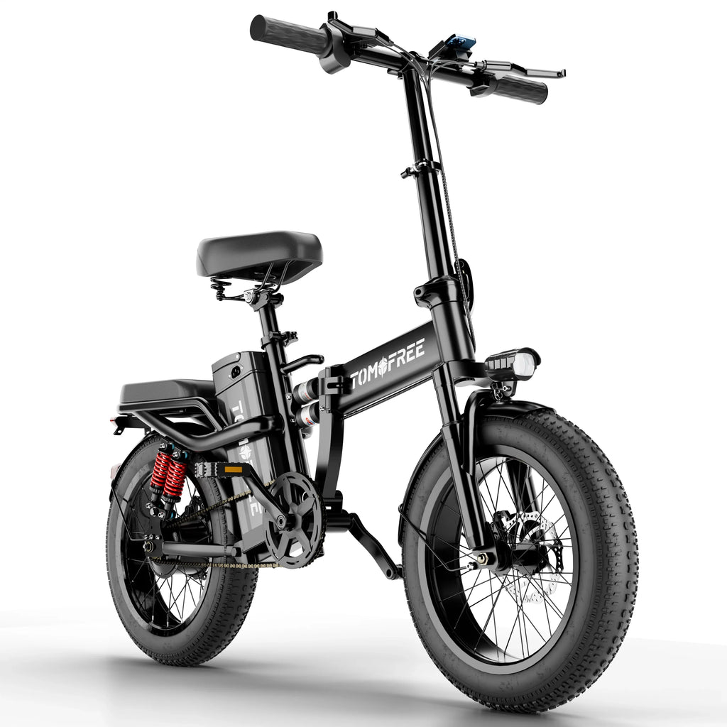 Electric Bike for Adults, 48V 20AH Folding E-Bike Easy Assemble, 16* Tire Commuter Bike 40Miles Range 330lbs Load, Full UL GCC Certified, Ebony Ebike T1