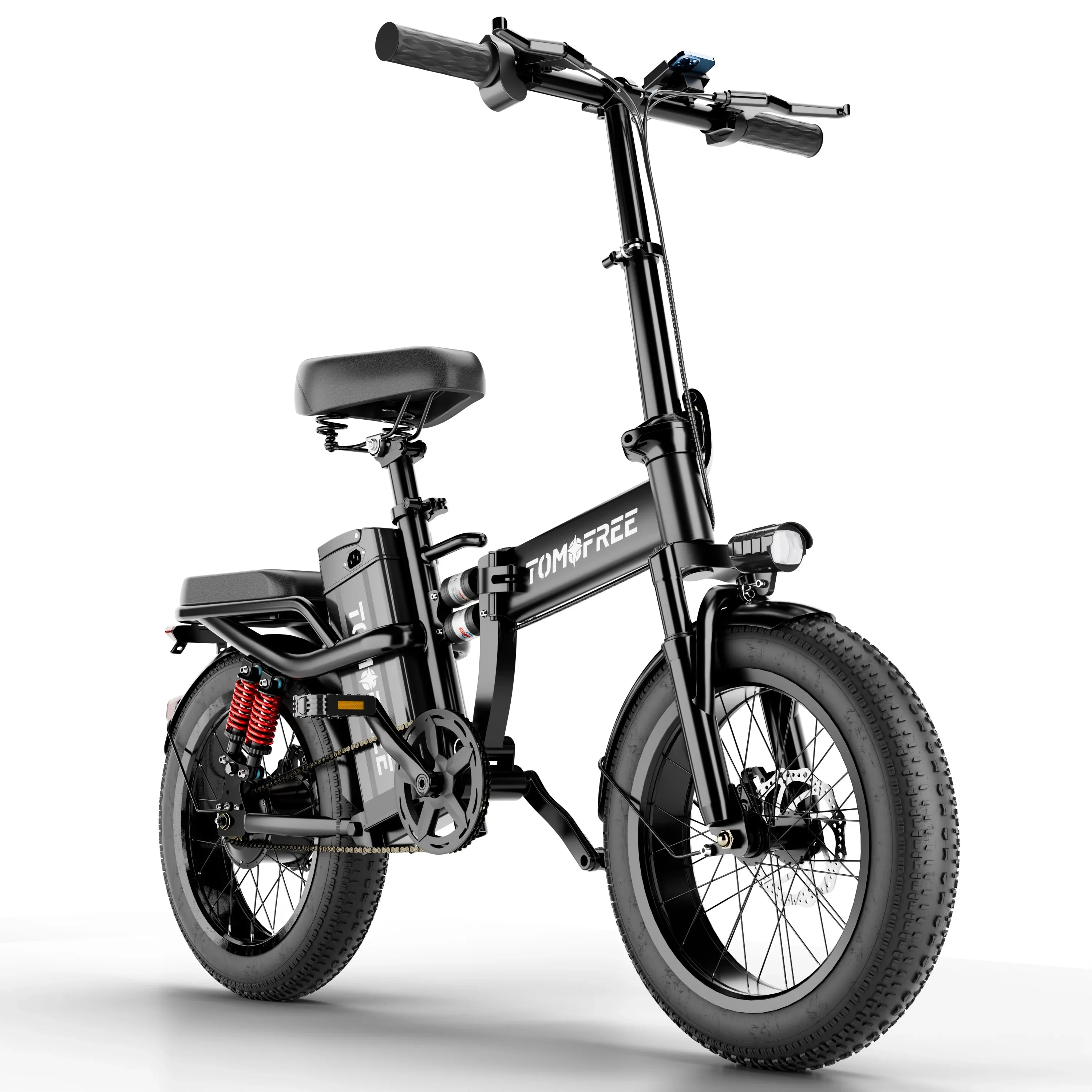 Electric Bike for Adults, 48V 20AH Folding E-Bike Easy Assemble, 16* Tire Commuter Bike 40Miles Range 330lbs Load, Full UL GCC Certified, Ebony Ebike T1