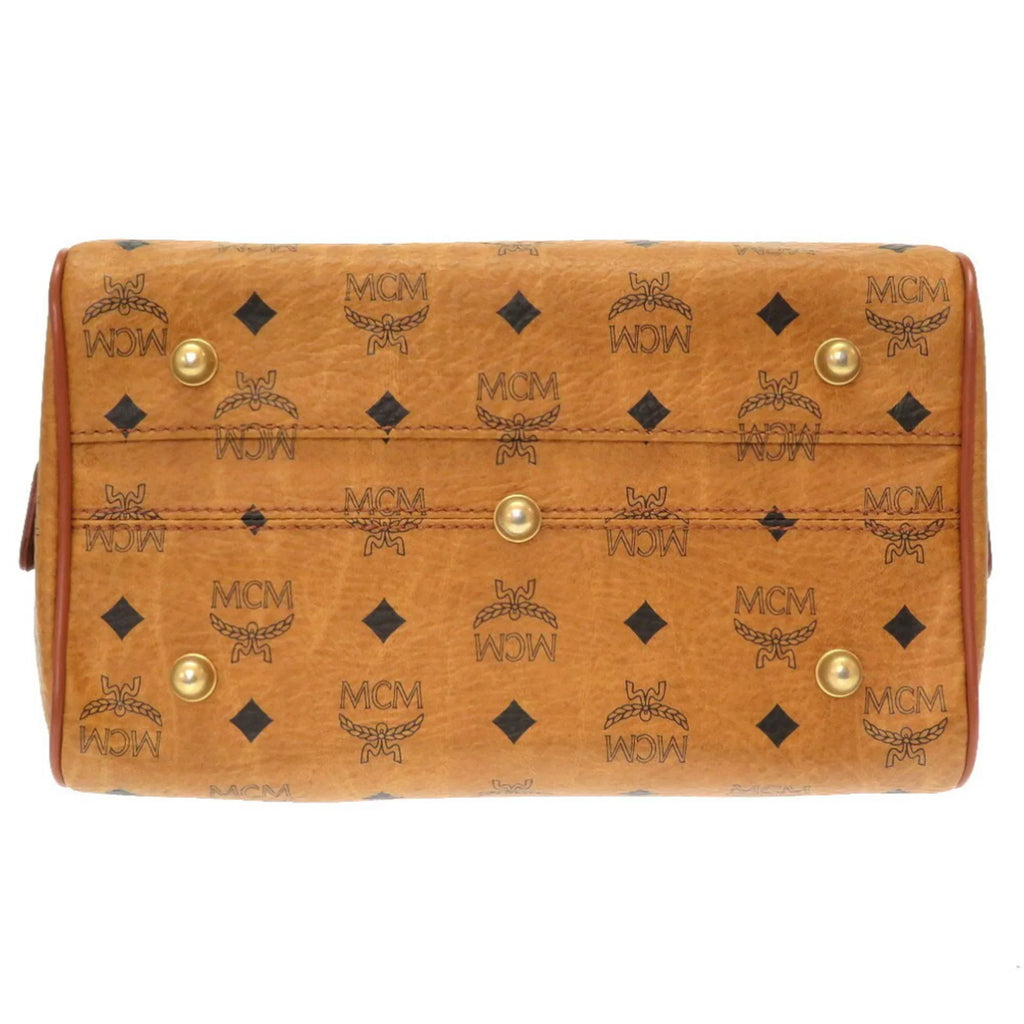 MCM Visetos Brown Canvas Handbag (Pre-Owned)