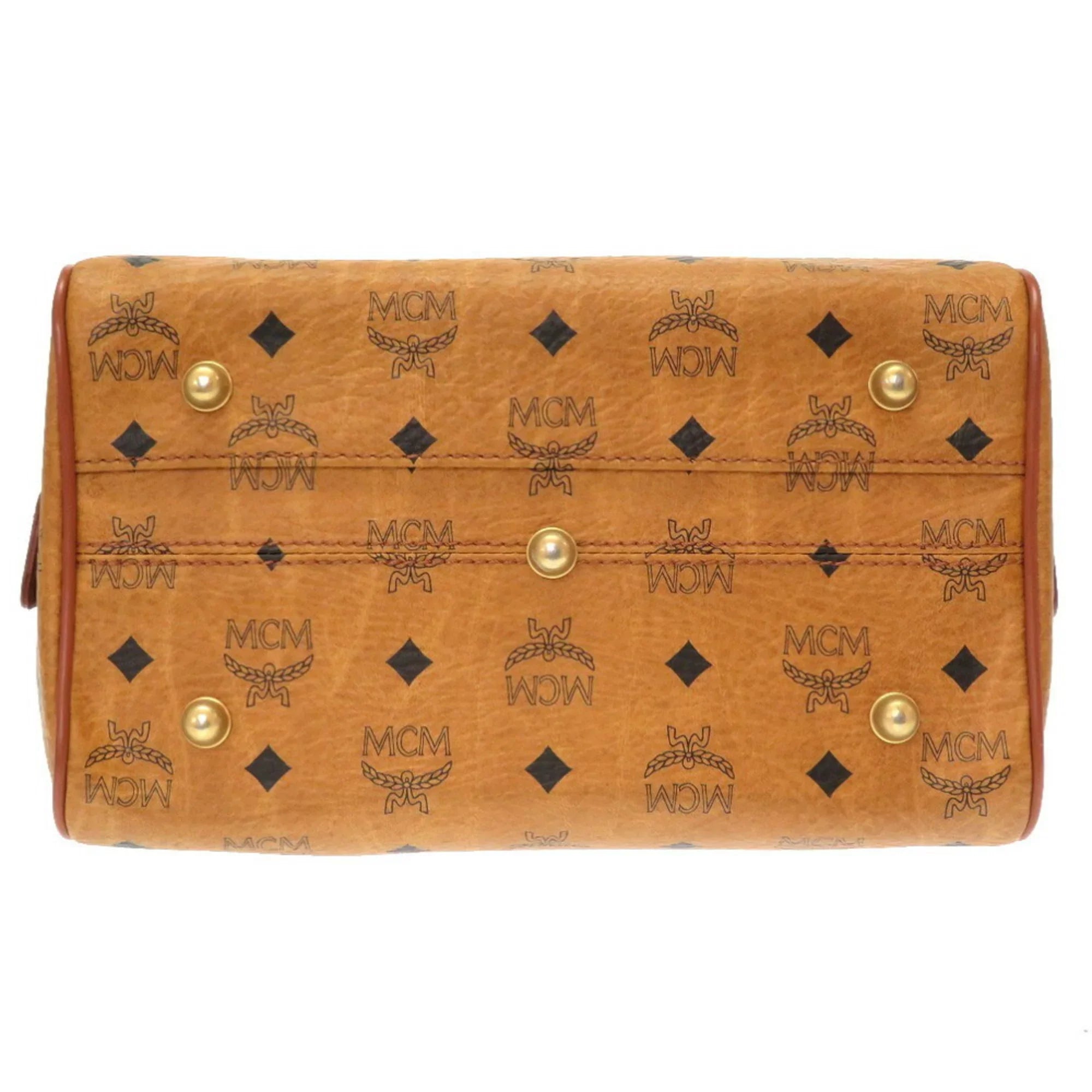MCM Visetos Brown Canvas Handbag (Pre-Owned)