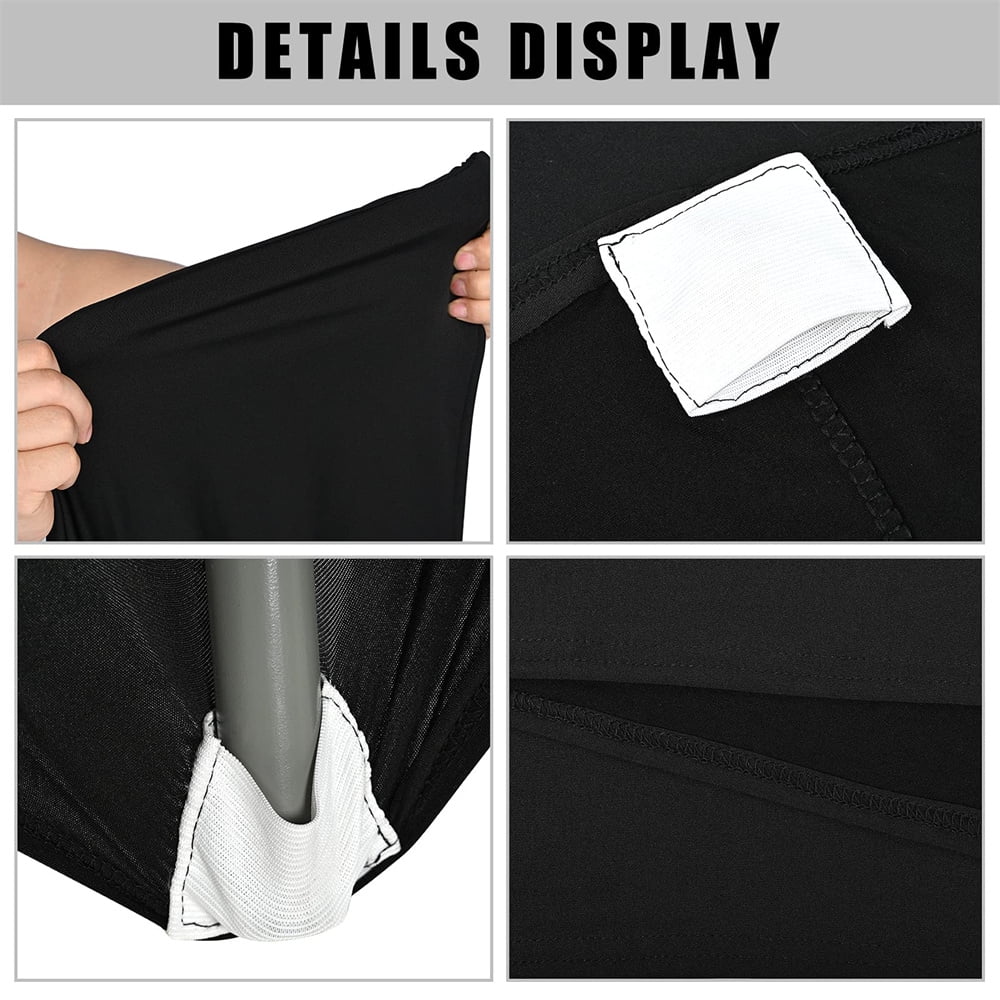 Pesonlook 3 Pcs 6 Ft Stretch Spandex Tablecloth, Rectangular Stretchable Elastic Patio Table Cover, Anti-Wrinkle Tight Fit Washable Table Cover, Cocktail Tablecloth for Wedding, Jet