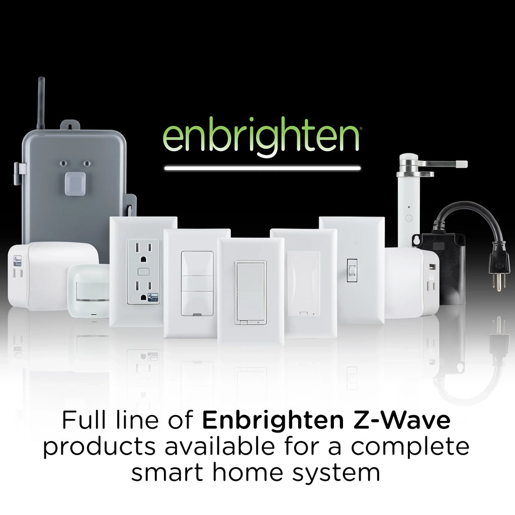 Enbrighten Z-Wave Plus Smart Toggle Light Switch, Z-Wave Hub Required, 46202, White