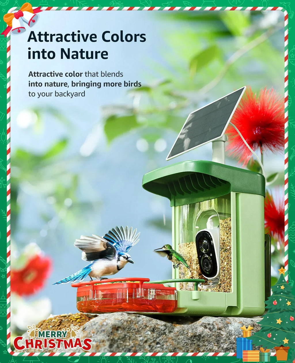 Bird Feeder with Camera, Hummingbird Camera 2 in 1 Feeders with AI Identify Bird Species, Auto Capture Unique Close-Ups of Birds with 3MP HD Camera, Ideal Gift for Anyone