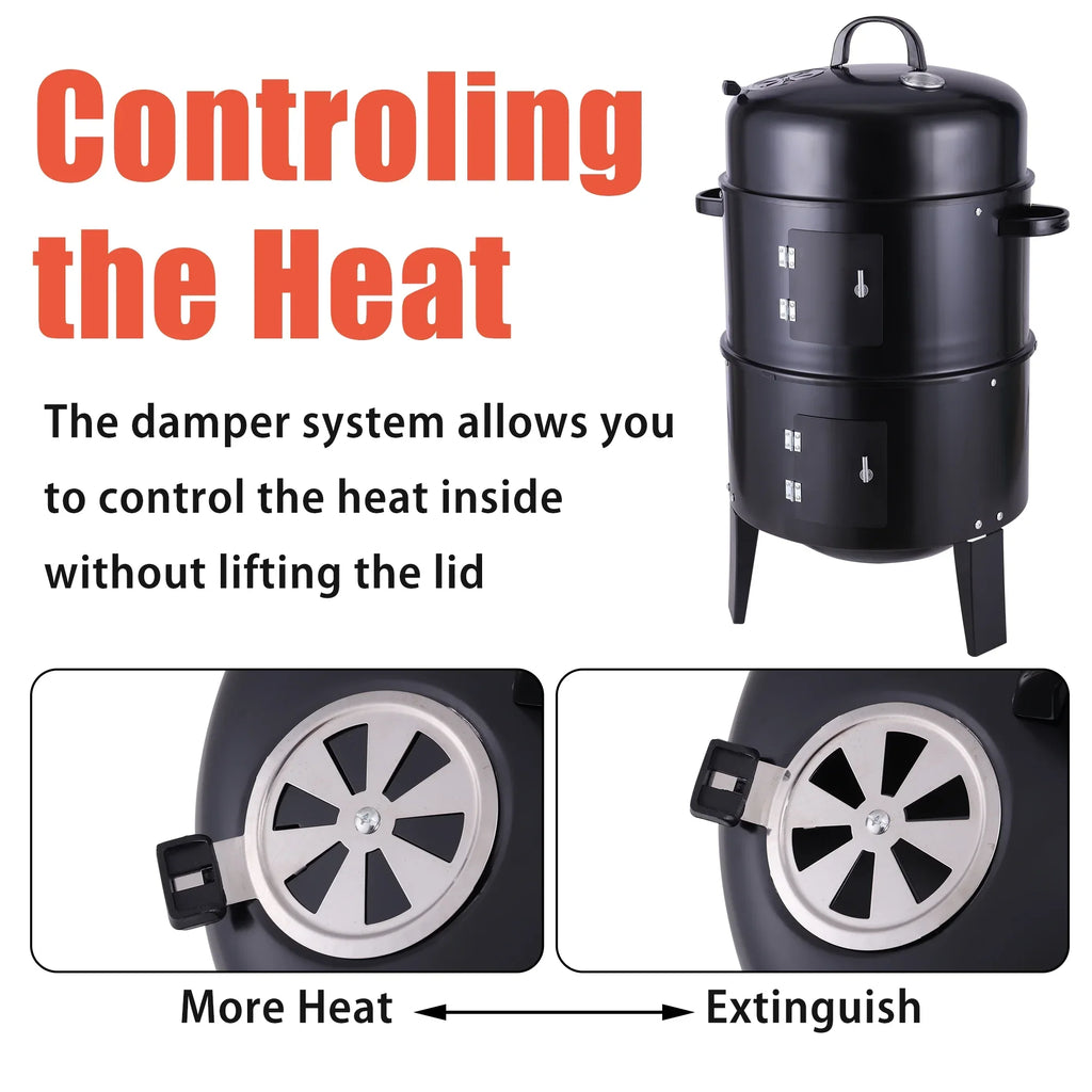 Portable Outdoor Charcoal Grill BBQ Charcoal Grill for Backyard Cooking Camping Picnics Garden Beach