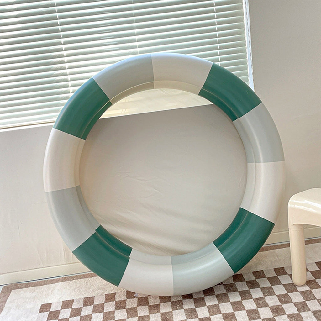 Goldmeet Inflatable Pool Baby Retro Blow Up Swimming Pool Family Cute Style Thickened Water Pool Green Stripe