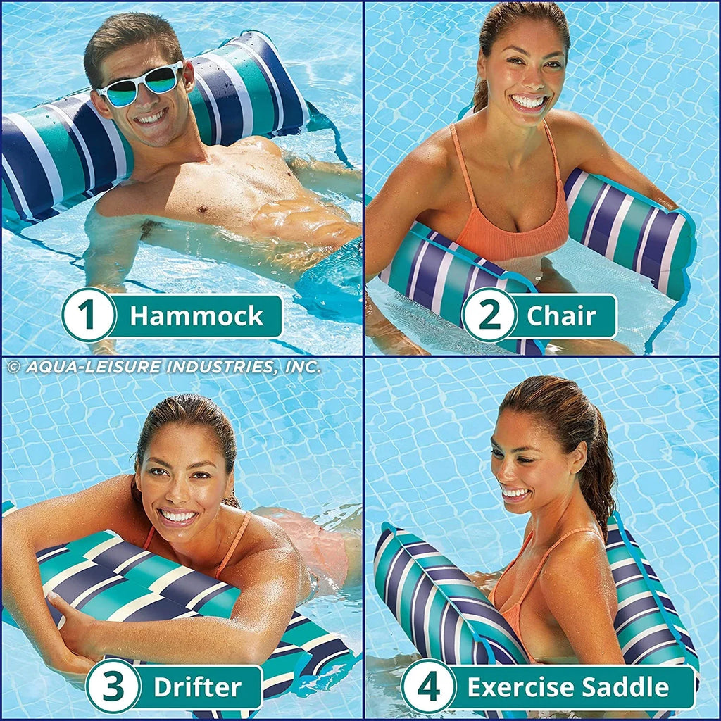 Aqua Deluxe Monterey XL Hammock 4 in 1 Multi Purpose Float, Teal (2 Pack)