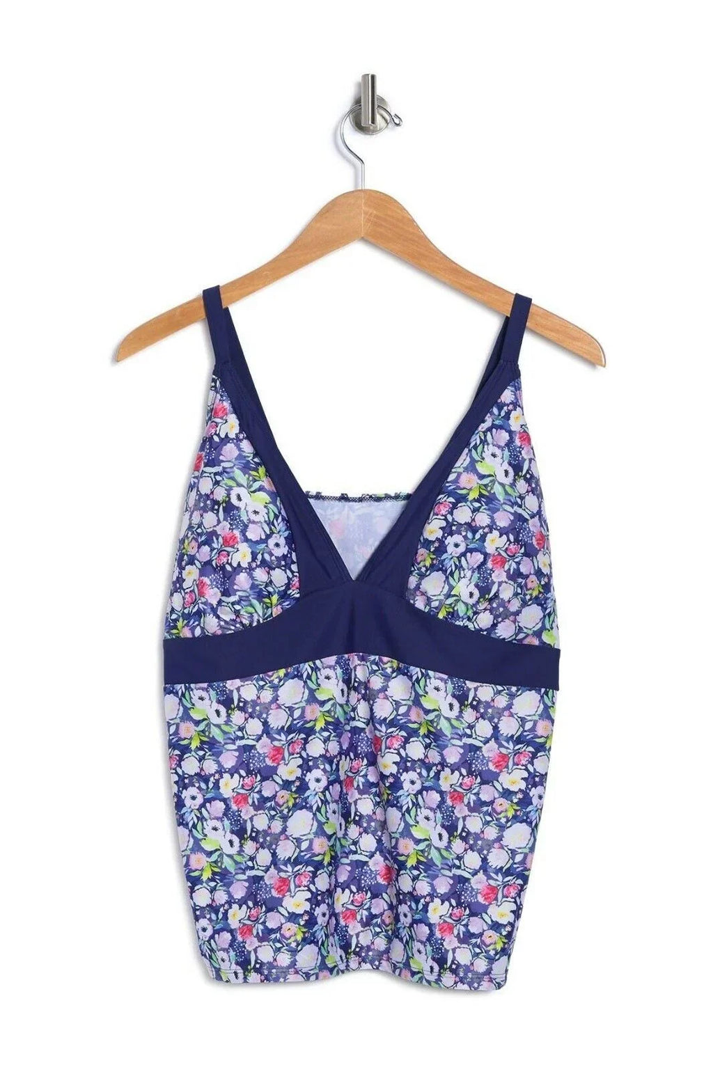 Nicole Miller Swimwear Tankini Top/Slit Skirt Bottom Women´s Size L Floral Print Colorblock