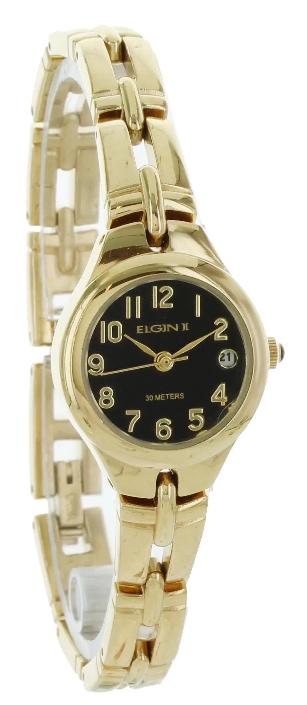 Ein Women's Round Analog Date Gold Tone Bracelet Style Watch