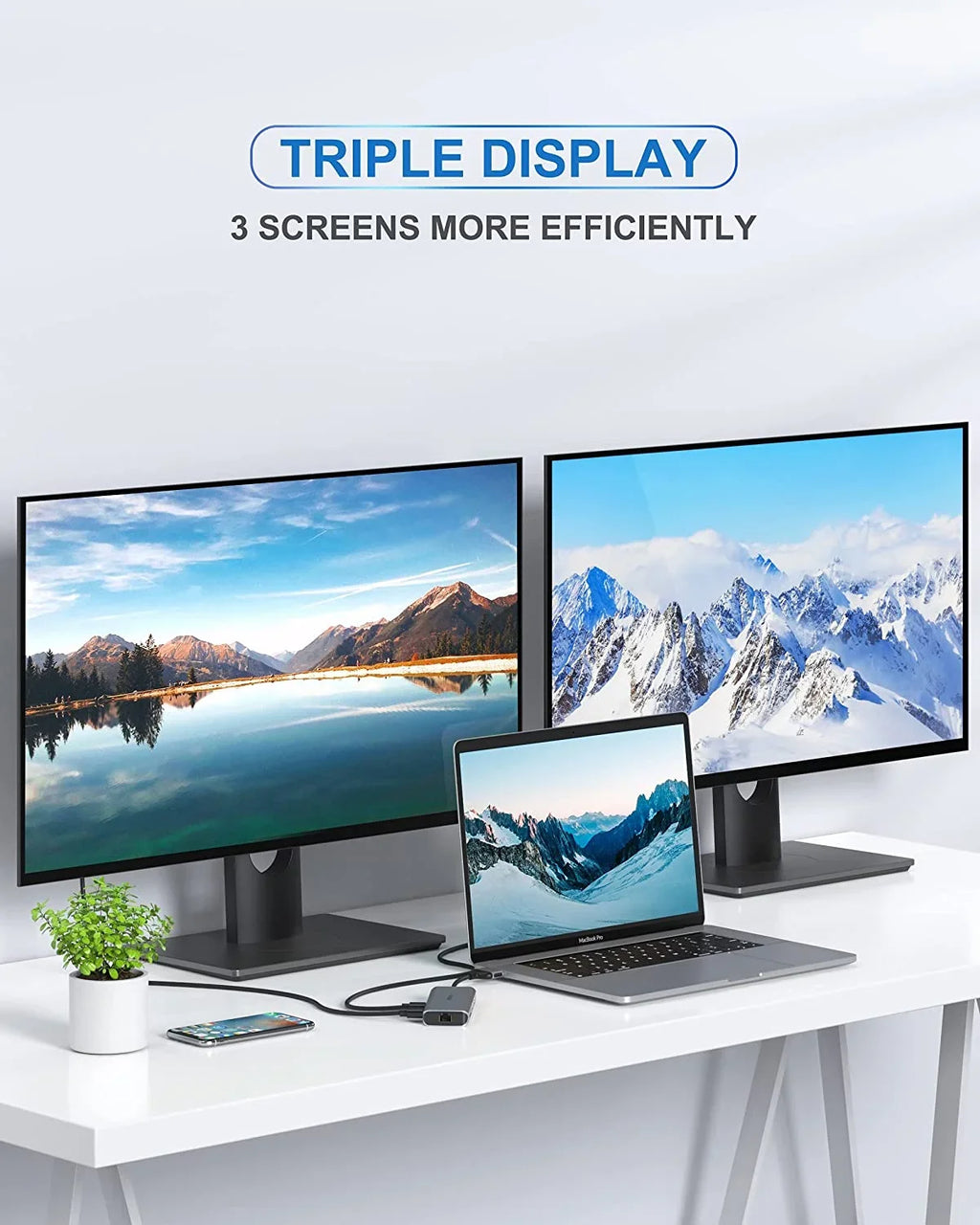 MacBook Pro Docking Station Dual Monitor MacBook Pro HDMI Adapter,9 in 1 USB C Adapters for MacBook Pro Air Mac HDMI