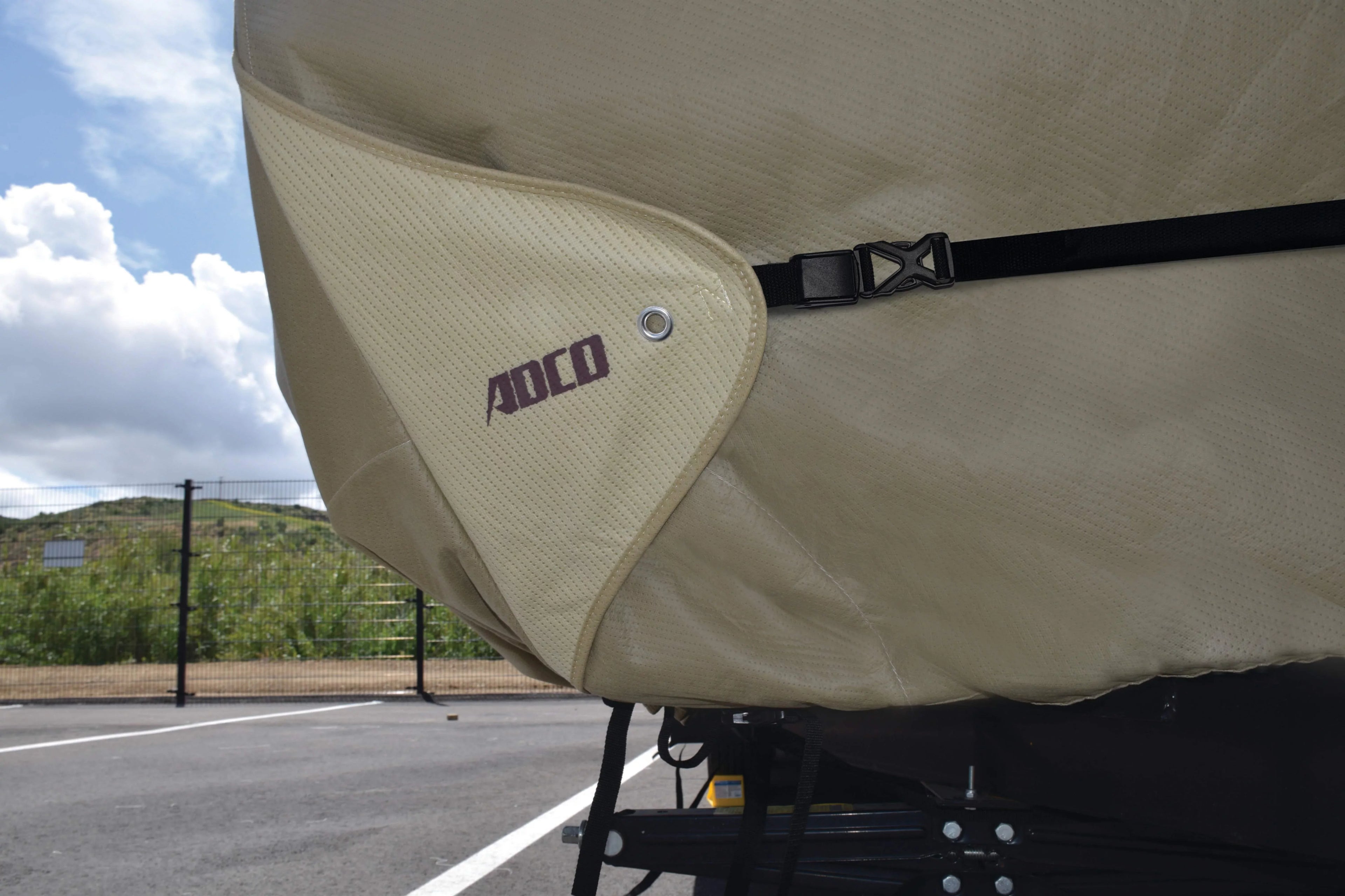 ADCO by Covercraft 74839 Storage Lot Cover for Travel Trailer RV, Fits 15'1" - 18', Tan