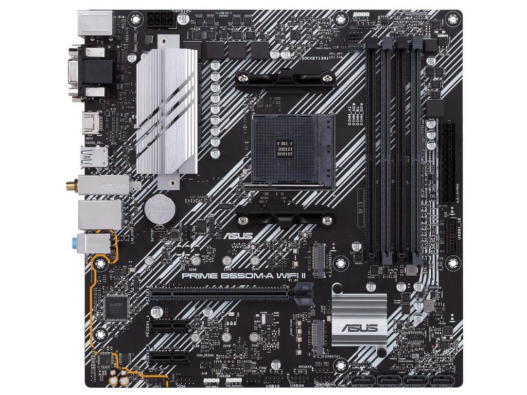 Prime B550M-A WiFi II AMD AM4 (3rd Gen Ryzen) Micro ATX Motherboard (PCIe 4.0, WiFi 6, ECC Memory, 1Gb LAN, HDMI 2.1/D-Sub, 4K@60HZ, Addressable Gen 2 RGB Header and Aura Sync)