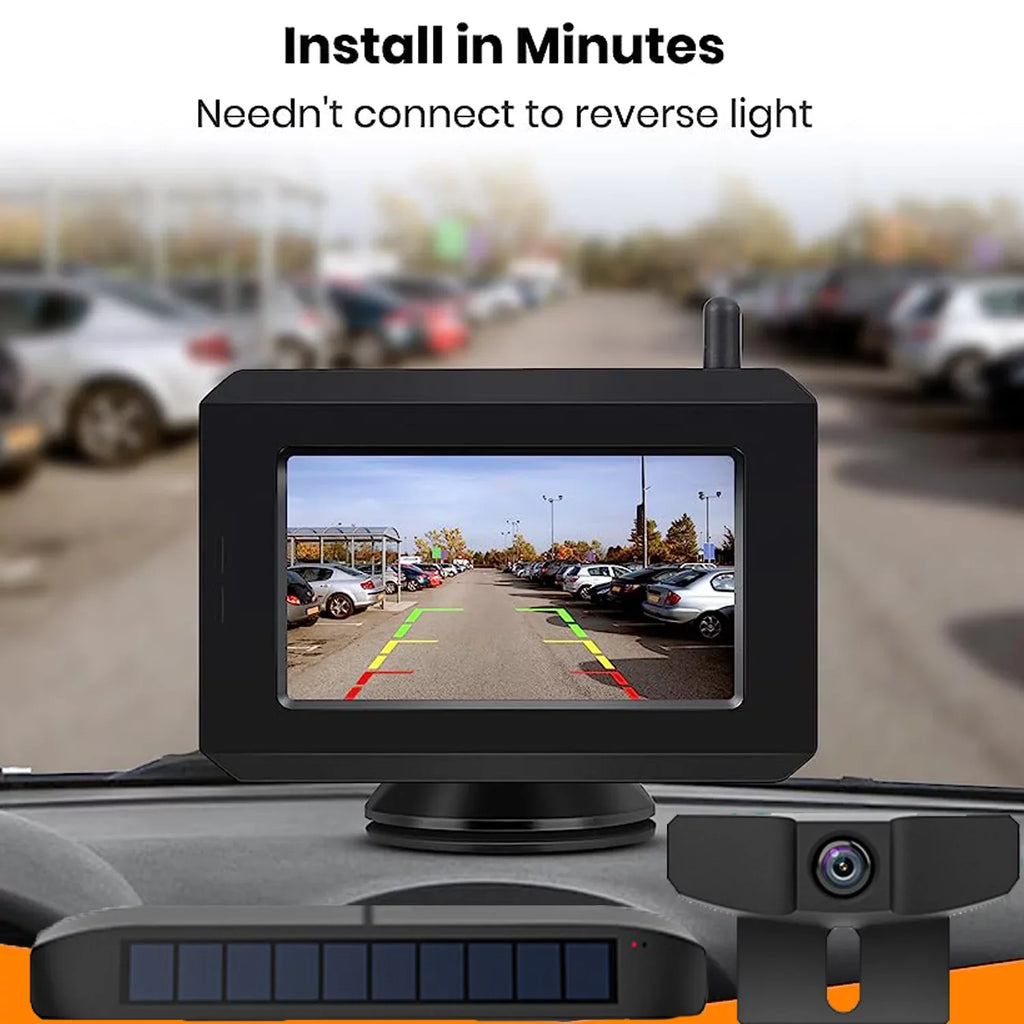 Solar Wireless Digital Backup Camera for Trucks, Wireless Reverse Hitch Trailer Rear View Camera Highway Observation Back Up Camera System fit for Trailer,Pickup,Van