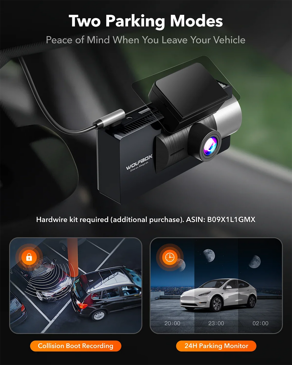WOLFBOX Dash Cam Front and Rear, 4K+2.5K Dual Dash Camera Built-in 5G WiFi GPS, Dash Cam with Super IR Night Vision, 4K UHD 3" LCD Car Camera with 64GB Card, Vehicle