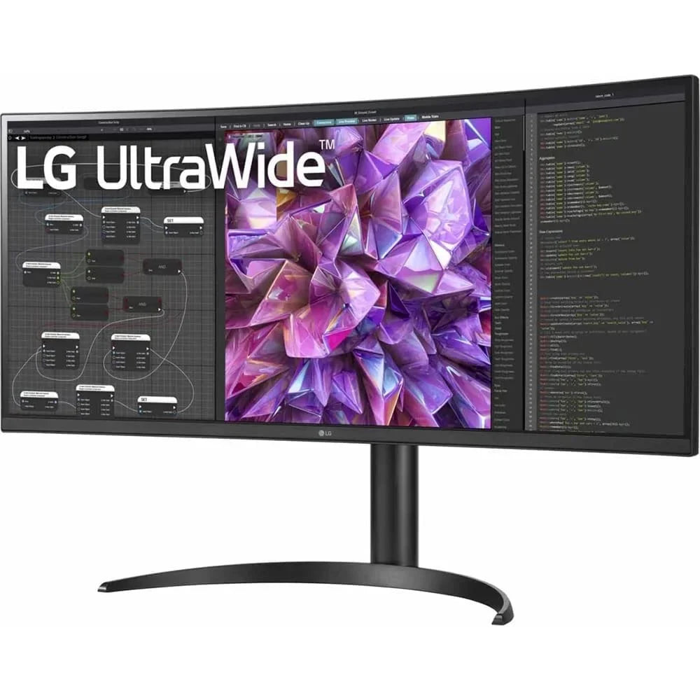 Open Box 34WQ75C-B 34" Curved UltraWide QHD IPS HDR 10 Built-in-KVM-Monitor with USB Type-C and LAN (RJ-45)