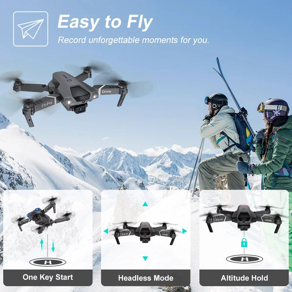 KROV Drone with 4K Dual Camera for Adults and Kids, Foldable Mini Drone Beginners Toys with 3 Batteries for boys 8 - 10 years, Toys Gifts for Kids Ages 7 8 9 10 11 12 13 14 Year Old