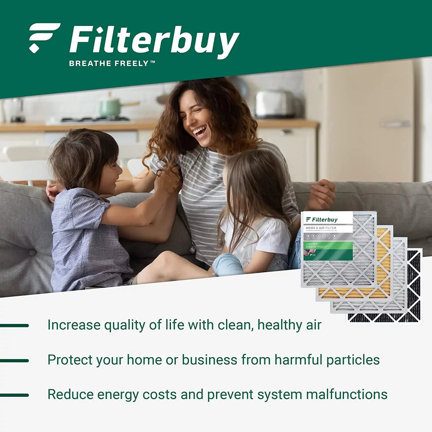 Filterbuy 12x36x2 MERV 11 Pleated HVAC AC Furnace Air Filters (2-Pack)