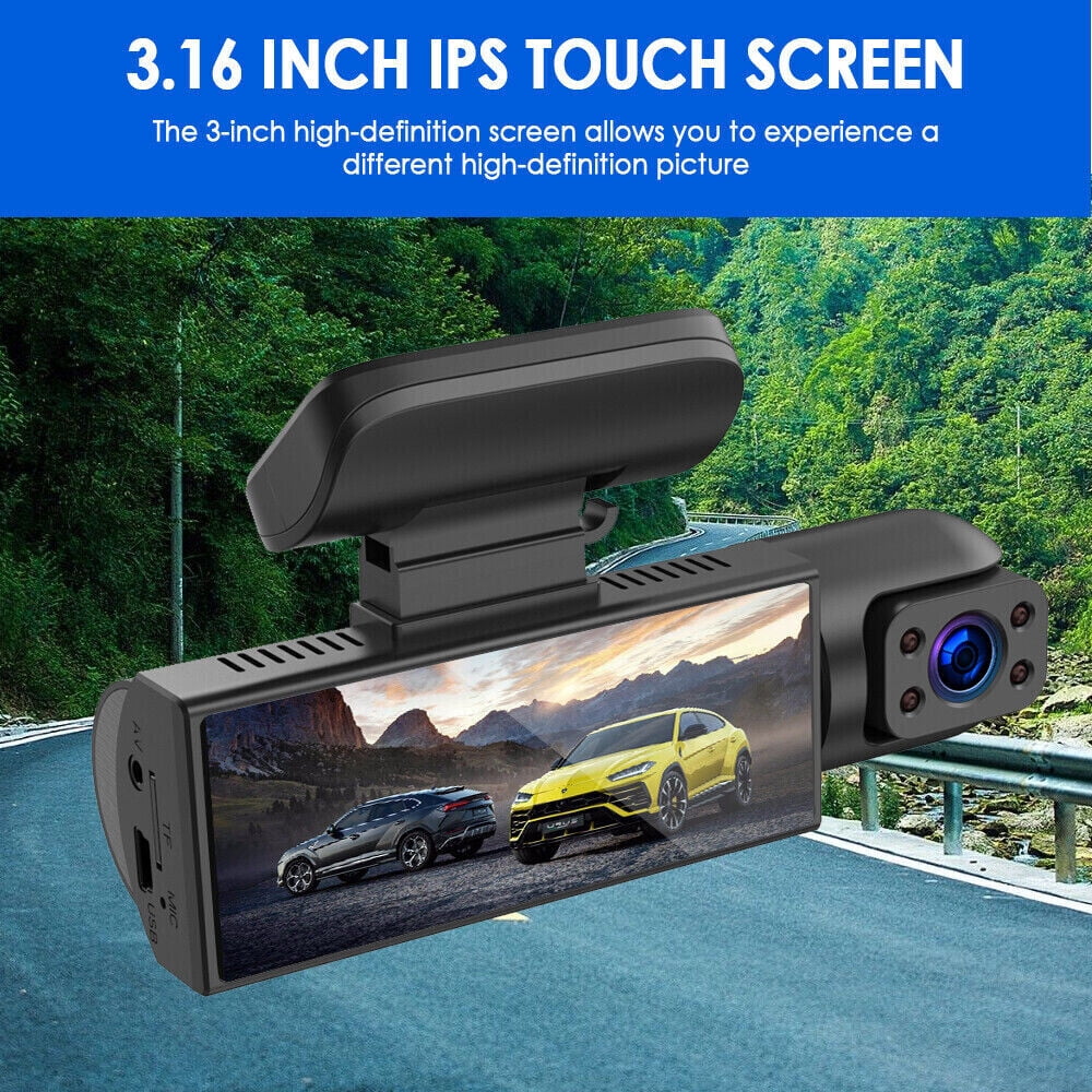Jahyshow Car DVR Dash Cam Video Recorder G-Sensor Dual Lens Front 1080P w/ Interior Camera
