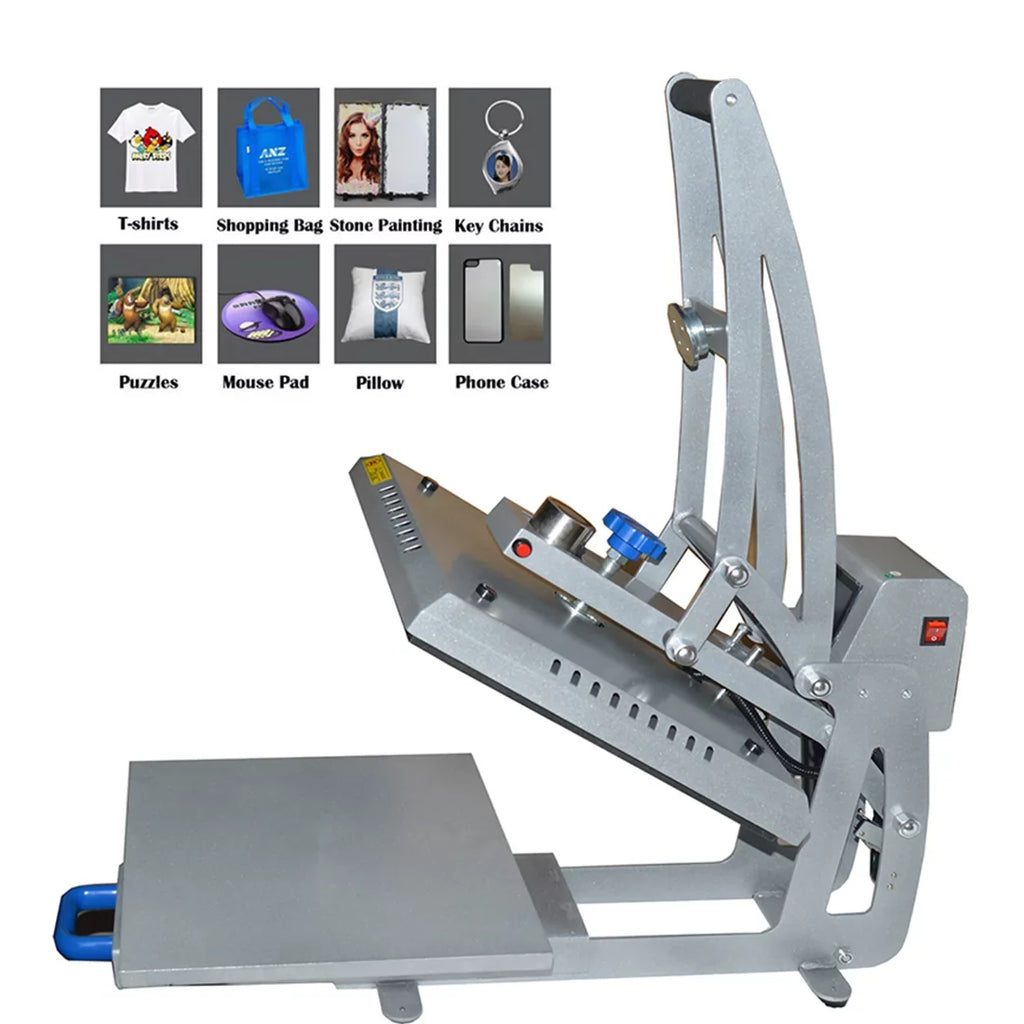 INTBUYING 15x15in Heat Press Machine Magnetic Semi-Automatic Transfer for T-Shirt Puzzle Pad Crafts