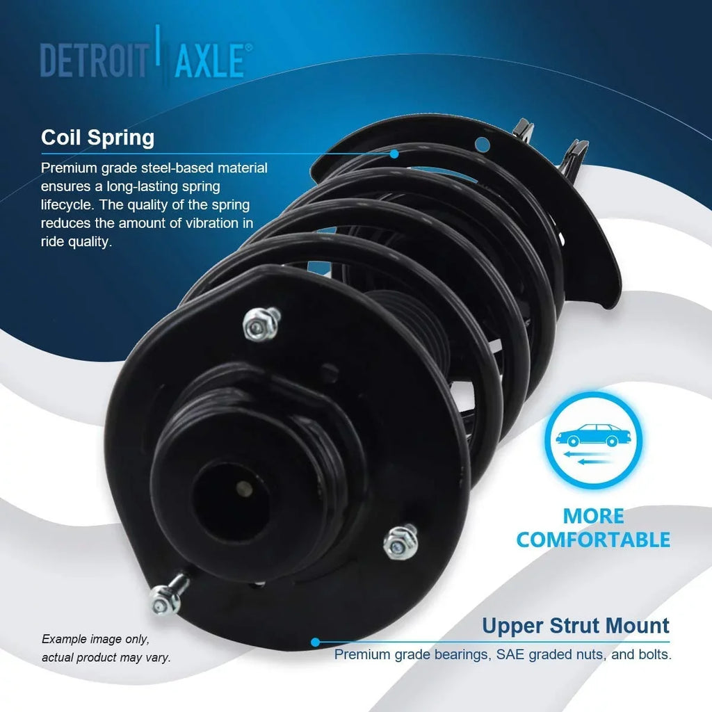 Detroit Axle - 12pc Front Struts, Lower Control Arm w/Ball Joints, Sway Bar End Links, Inner Outer Tierods, Wheel Hubs Bearing Replacement Replacement for 2004 2005 2006 Chrysler Pacifica