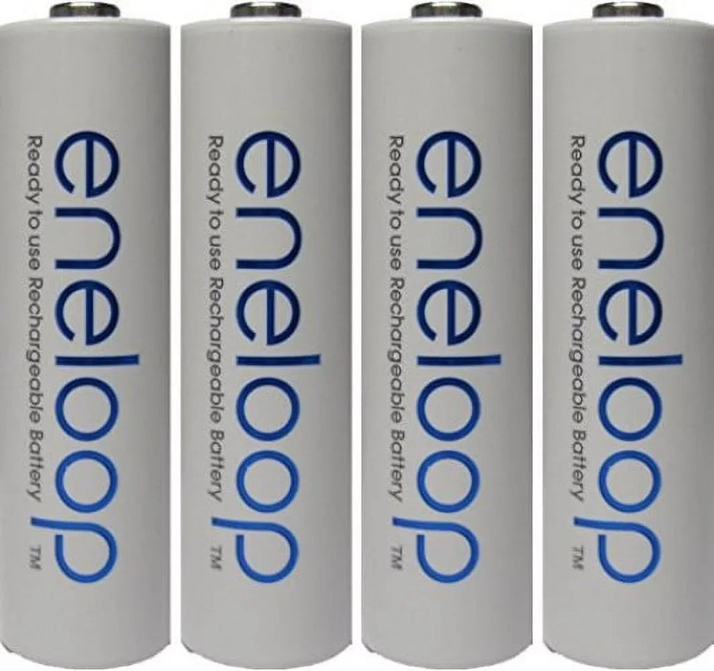 4 Pack Newest Version Eneloop 4th Generation AA NiMH Pre-charged 2100 Times Rechargeable Batteries + Free Battery Holder