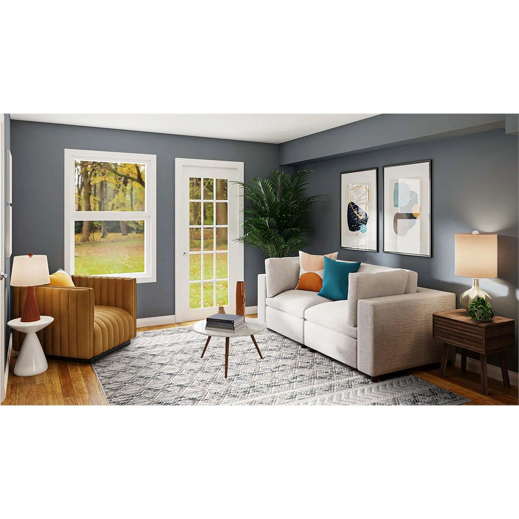 Linon Marion Macomb Polyester 8' x 10' Area Rug in Cream