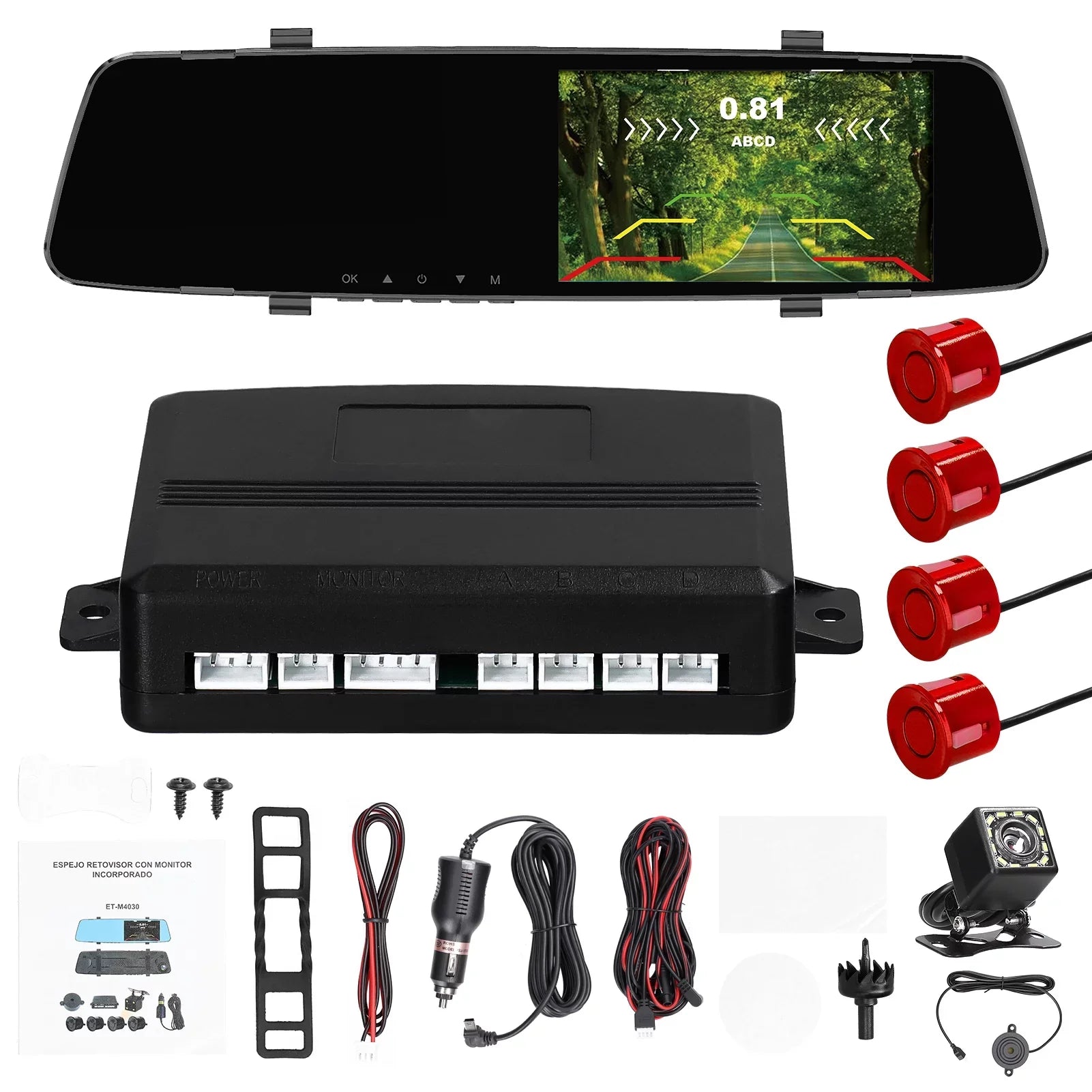 Dazzduo Dash Camera,Dash Camera Rear Dual Camera Dual Camera 4.3 Radars Rear Dual Inch Screen Support Reverse Radars Rear 4.3 Inch Screen 1080P DVR Dash Camera 4.3 Inch 4 Reverse Radars Rear 1080P 4