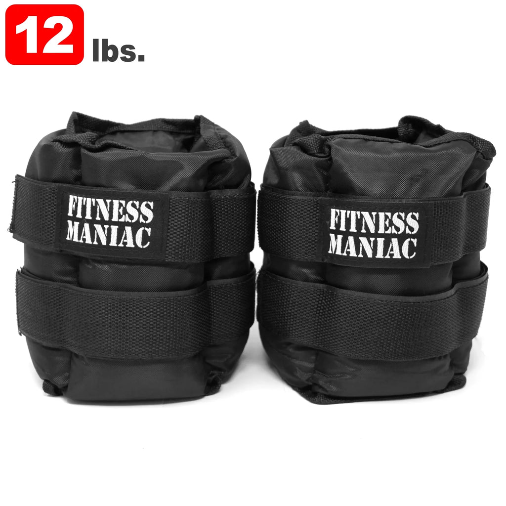Fitness Maniac Ankle Mass Leg Resistant Adjustable Strap Home Gym Strength Training 12 lbs