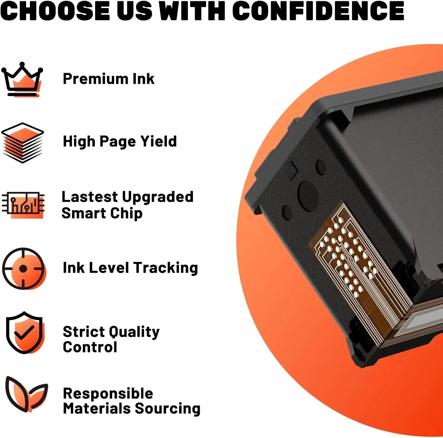 COCCINK 62XL Ink Cartridge Replacement for 62 XL for Envy 5660 7645 7640 5642 5643 5640 OfficeJet 250 5740 200 5746