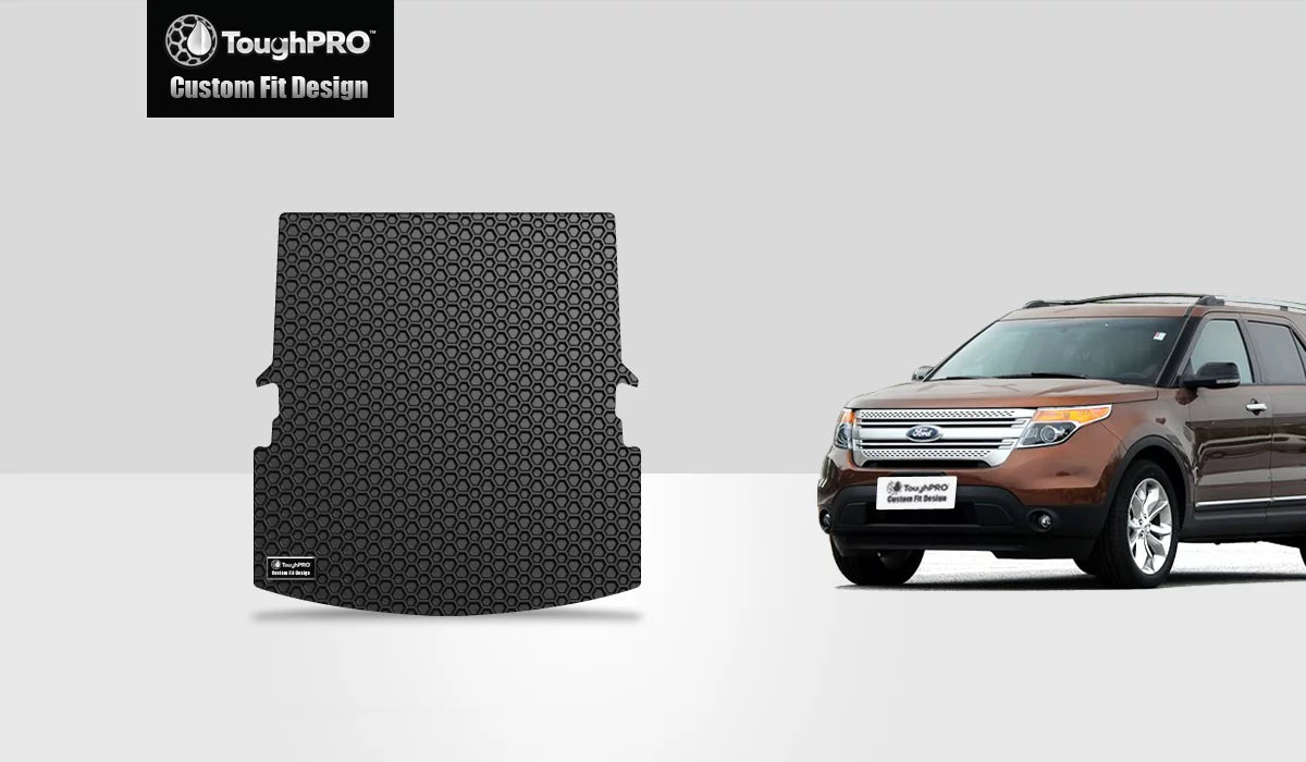 TougRO - Cargo Mat Compatible with FORD Explorer - All Weather Heavy Duty (Made in USA) - Jet Rubber - 2018