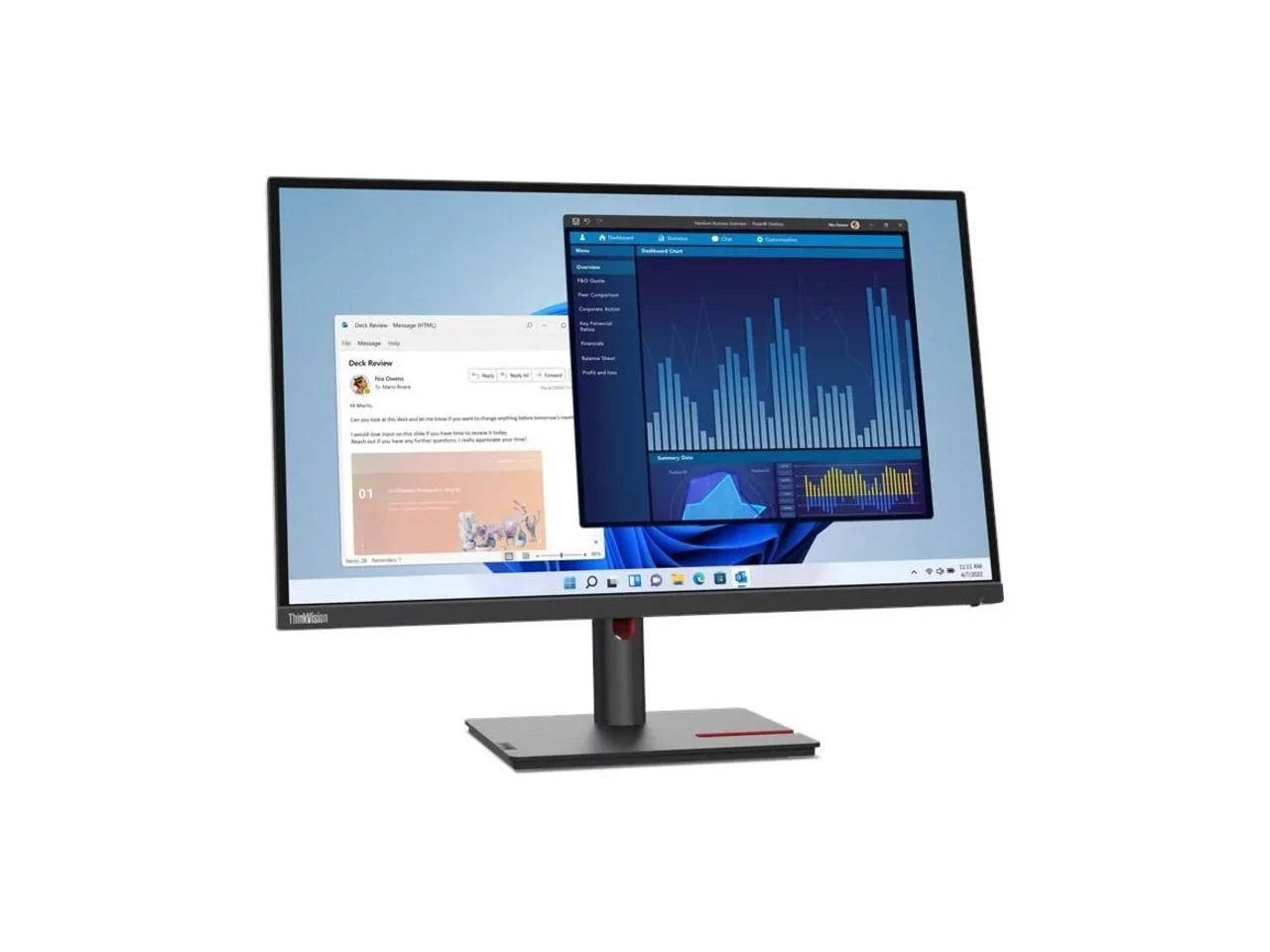 ThinkVision T27p-30 27" 4K UHD LCD Monitor - 16:9 - Jet - 27" Class - In-plane Switching (IPS) Technology - 3840 x 2160 - 1.07 Billion Colors - 350 Nit - 4 ms - 60 Hz Refresh Rate -