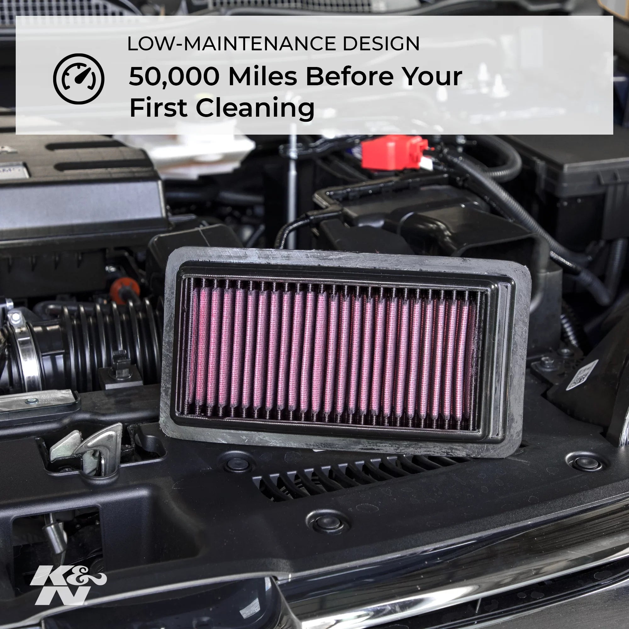 K&N Engine Air Filter: High Performance, Premium, Washable, Replacement Filter: 2009-2018 Land Rover V6/V8 (Discovery, Range Rover, LR4), 33-2446
